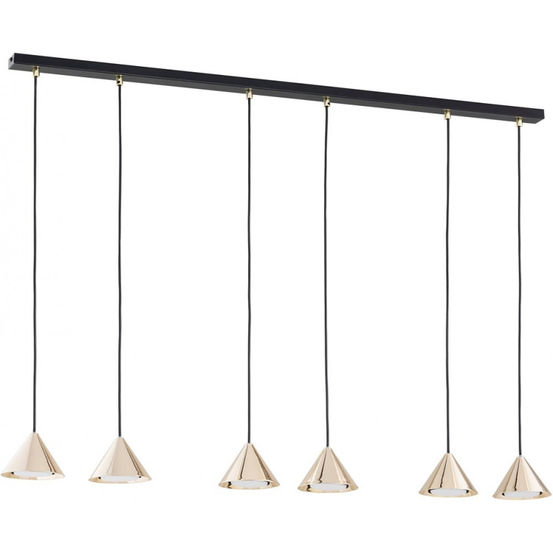 Lampa wisząca 6 punktowa na listwie Elit 116cm złota Emibig