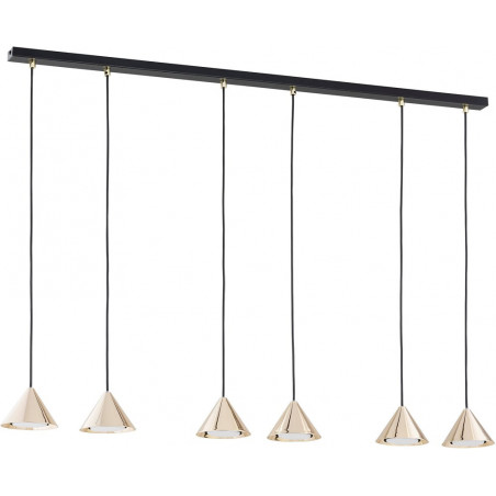 Lampa wisząca 6 punktowa na listwie Elit 116cm złota Emibig