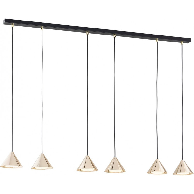 Lampa wisząca 6 punktowa na listwie Elit 116cm złota Emibig