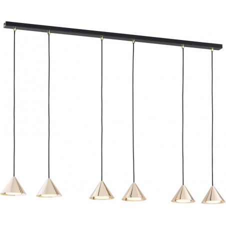 Lampa wisząca 6 punktowa na listwie Elit 116cm złota Emibig