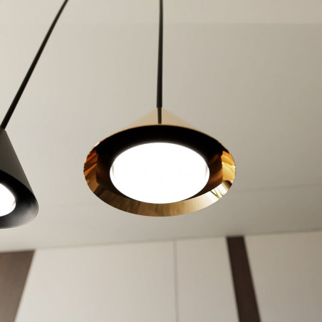 Lampa wisząca 6 punktowa na listwie Elit 116cm złota Emibig