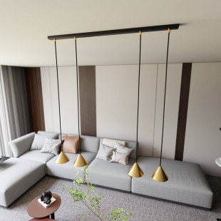 Lampa wisząca 6 punktowa na listwie Elit 116cm złota Emibig