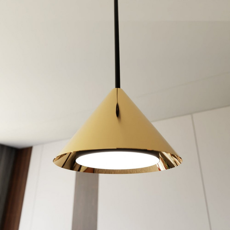 Lampa wisząca 6 punktowa na listwie Elit 116cm złota Emibig