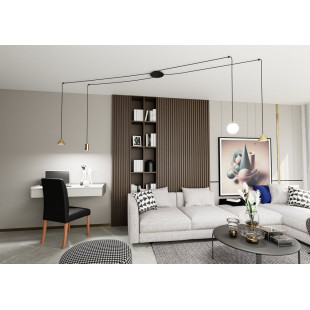 Lampa wisząca "pająk" 4 punktowa Fuji czarno-złota Emibig