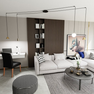 Lampa wisząca "pająk" 4 punktowa Fuji czarno-złota Emibig