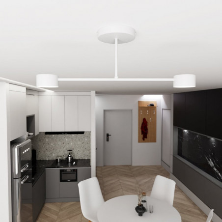 Lampa sufitowa podwójna Halo II 60cm biała Emibig