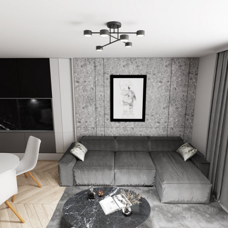 Lampa sufitowa 6 punktowa Halo VI 60cm czarna Emibig