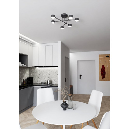 Lampa sufitowa 6 punktowa Halo VI 60cm czarna Emibig