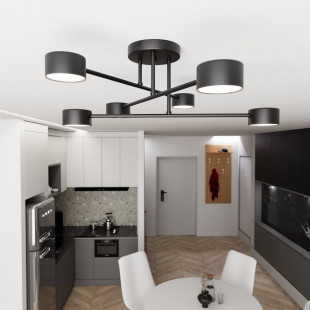 Lampa sufitowa 6 punktowa Halo VI 60cm czarna Emibig
