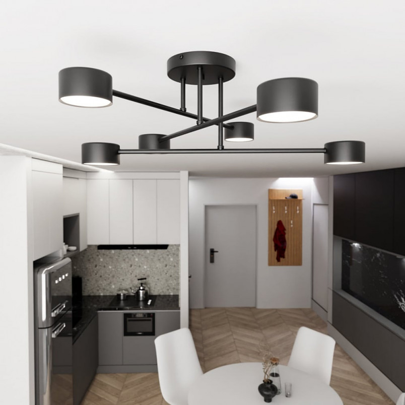 Lampa sufitowa 6 punktowa Halo VI 60cm czarna Emibig