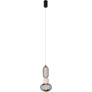 Lampa wisząca ażurowo-szklana Bora A LED 22cm czarny / złoty / opal MaxLight