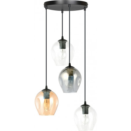 Lampa wisząca szklana Istar IV premium czarny/multikolor marki Emibig