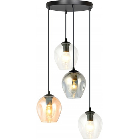 Lampa wisząca szklana Istar IV premium czarny/multikolor marki Emibig