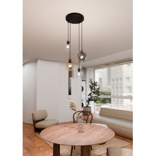 Lampa wisząca szklana Istar IV premium czarny/multikolor marki Emibig