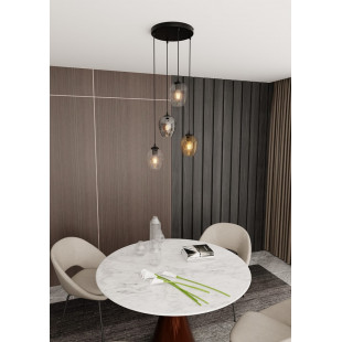 Lampa wisząca szklana Istar IV premium czarny/multikolor marki Emibig
