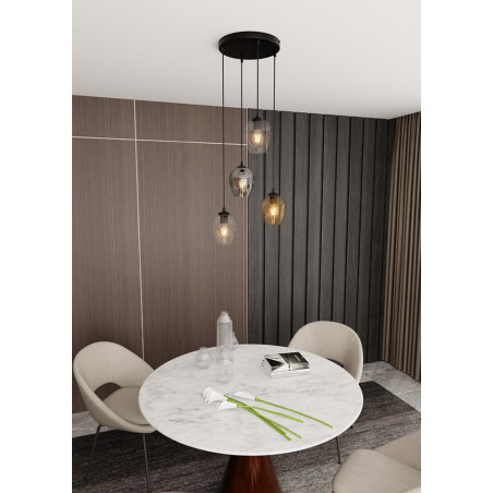 Lampa wisząca szklana Istar IV premium czarny/multikolor marki Emibig