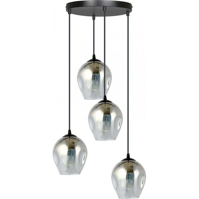 Lampa wisząca szklana Istar IV premium czarno-grafitowa marki Emibig