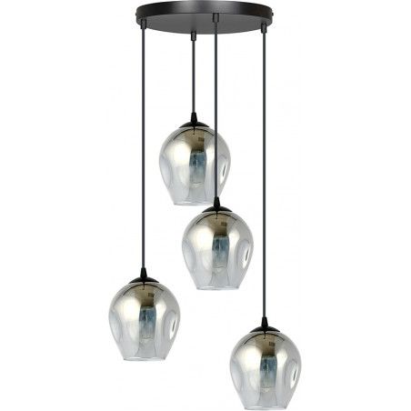 Lampa wisząca szklana Istar IV premium czarno-grafitowa marki Emibig