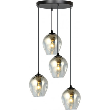 Lampa wisząca szklana Istar IV premium czarno-grafitowa marki Emibig