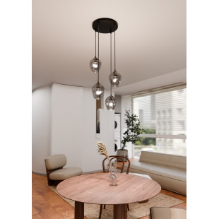 Lampa wisząca szklana Istar IV premium czarno-grafitowa marki Emibig