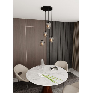 Lampa wisząca szklana Istar IV premium czarno-grafitowa marki Emibig