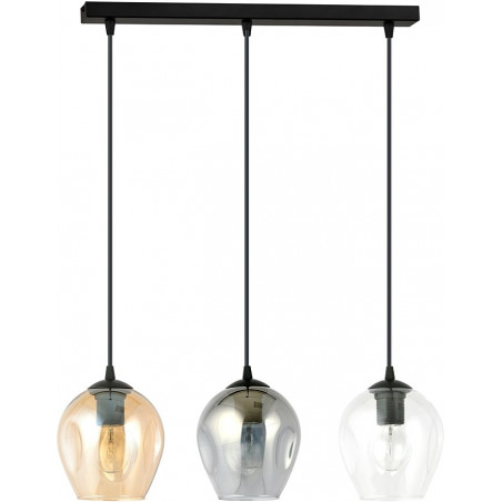 Lampa wisząca szklana potrójna Istar III czarny/multikolor marki Emibig