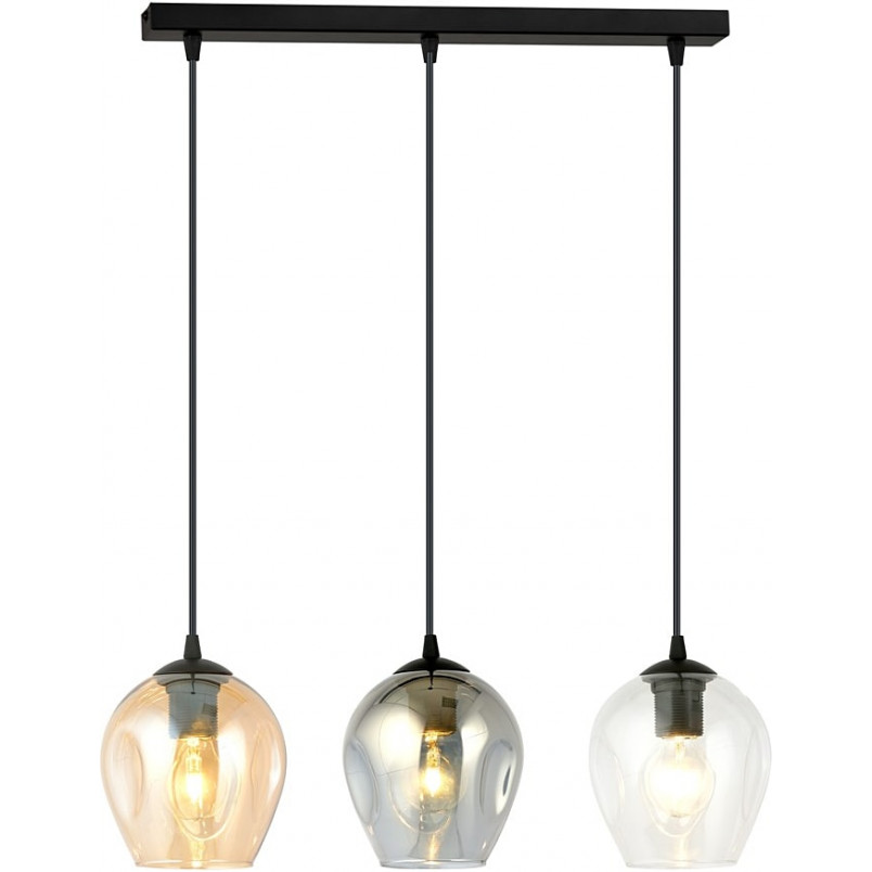 Lampa wisząca szklana potrójna Istar III czarny/multikolor marki Emibig
