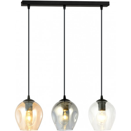 Lampa wisząca szklana potrójna Istar III czarny/multikolor marki Emibig