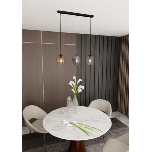 Lampa wisząca szklana potrójna Istar III czarny/multikolor marki Emibig