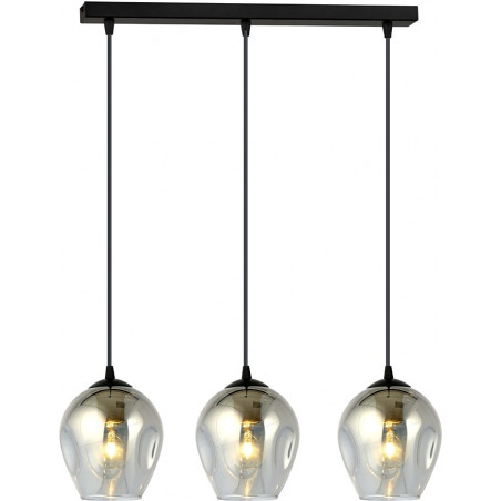 Lampa wisząca szklana potrójna Istar III czarno-grafitowa marki Emibig