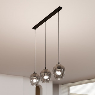 Lampa wisząca szklana potrójna Istar III czarno-grafitowa marki Emibig