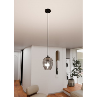Lampa wisząca szklana Istar 14 czarno-grafitowa marki Emibig
