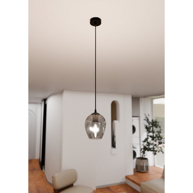Lampa wisząca szklana Istar 14 czarno-grafitowa marki Emibig