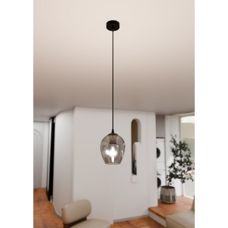 Lampa wisząca szklana Istar 14 czarno-grafitowa marki Emibig