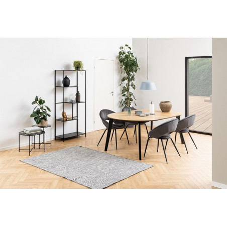 Stolik okrągły marmurowy Avila 52cm H40cm czarny marmur / czarny Actona