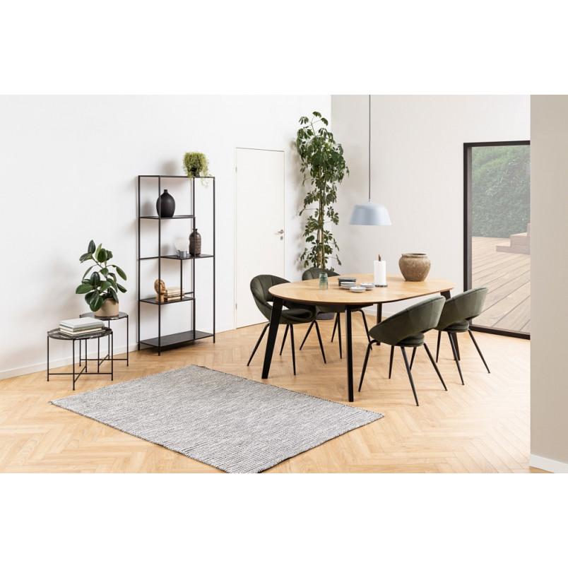 Stolik okrągły marmurowy Avila 52cm H40cm czarny marmur / czarny Actona