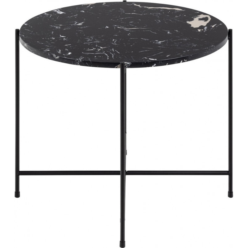 Stolik okrągły marmurowy Avila 52cm H40cm czarny marmur / czarny Actona