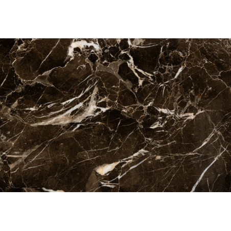 Stolik okrągły marmurowy Avila 52cm H40cm brązowy marmur / czarny Actona