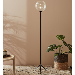 Lampa podłogowa szklana kula Andrew Czarny/Przeźroczysty marki Markslojd