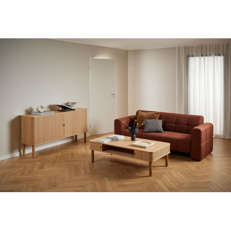 Stolik fornirowany ze schowkiem Langley 130x70cm dąb Actona