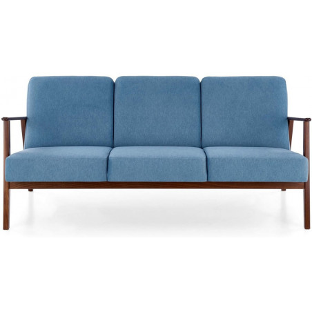 Sofa 3 osobowa prl / vintage Milano 175cm orzech / niebieski Castel 74 Halmar