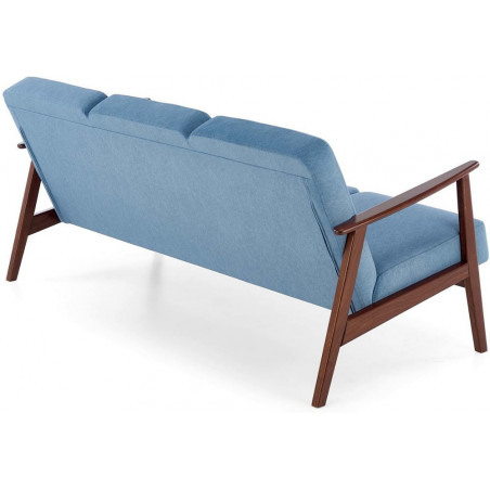 Sofa 3 osobowa prl / vintage Milano 175cm orzech / niebieski Castel 74 Halmar