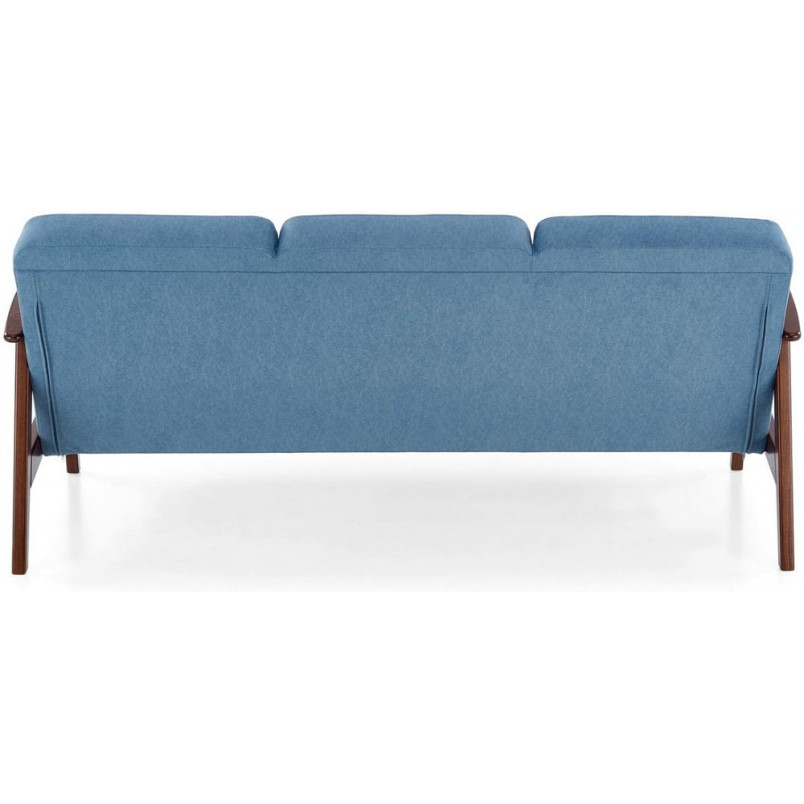 Sofa 3 osobowa prl / vintage Milano 175cm orzech / niebieski Castel 74 Halmar