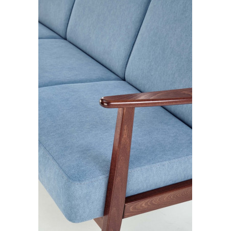 Sofa 3 osobowa prl / vintage Milano 175cm orzech / niebieski Castel 74 Halmar