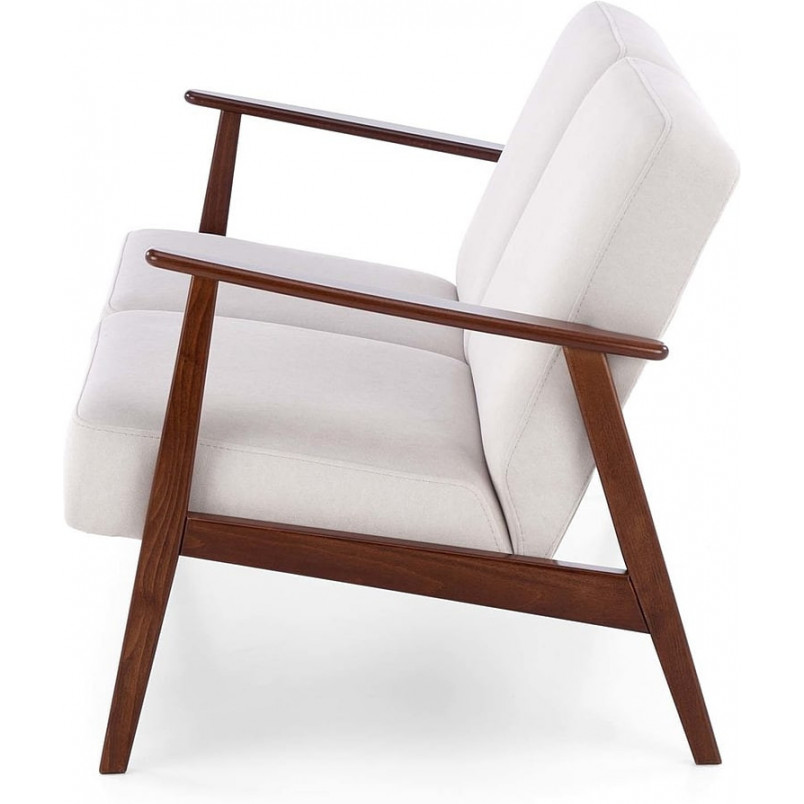 Sofa 2 osobowa prl / vintage Milano 120cm orzech / jasny beż Castel 04 Halmar