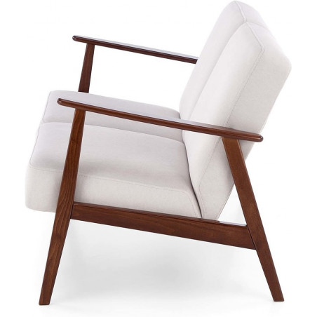 Sofa 2 osobowa prl / vintage Milano 120cm orzech / jasny beż Castel 04 Halmar