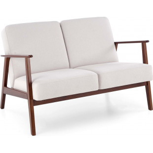 Sofa 2 osobowa prl / vintage Milano 120cm orzech / jasny beż Castel 04 Halmar