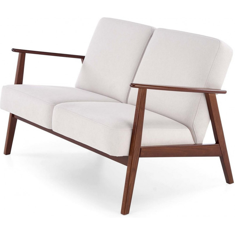 Sofa 2 osobowa prl / vintage Milano 120cm orzech / jasny beż Castel 04 Halmar