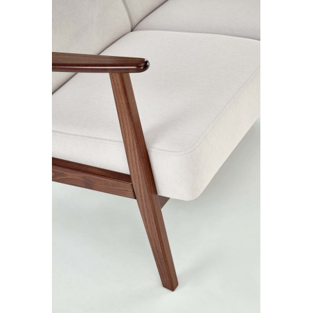Sofa 2 osobowa prl / vintage Milano 120cm orzech / jasny beż Castel 04 Halmar
