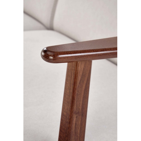 Sofa 2 osobowa prl / vintage Milano 120cm orzech / jasny beż Castel 04 Halmar